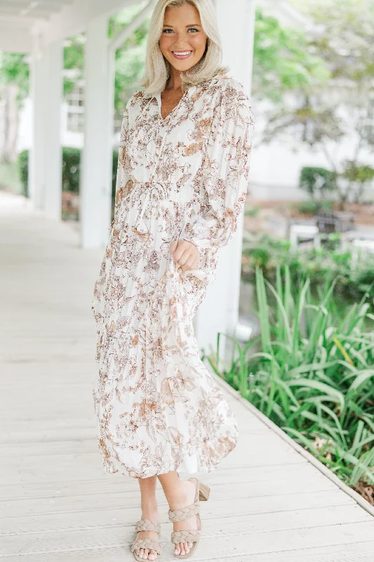 Your Favorite Items on Sale Now!Finally Found You Brown Toile Midi Dress