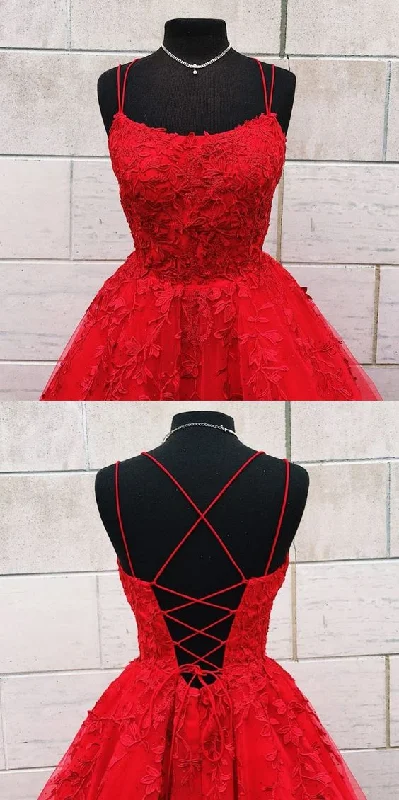 Enjoy Huge Discounts Now!gorgeous red long prom dres with double straps, lace up back and lace appliques cg19856 Enjoy Huge Discounts Now!gorgeous red long prom dres with double straps, lace up back and lace appliques cg19856