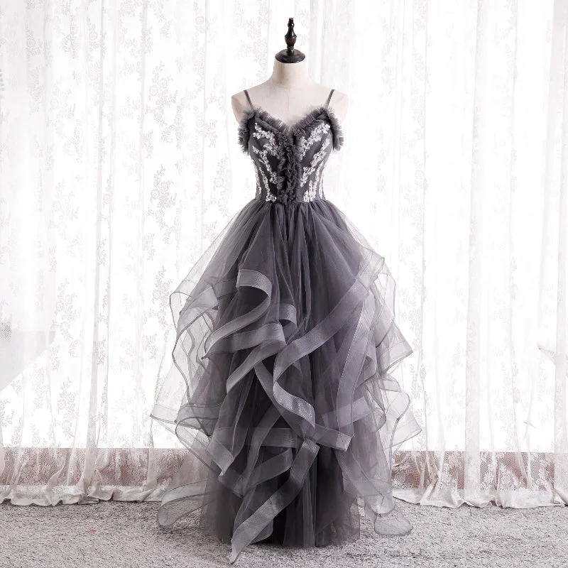 Your Chance to Save is Now!GRAY TULLE LACE LONG BALL GOWN DRESS FORMAL DRESS Prom Dress cg19895 Your Chance to Save is Now!GRAY TULLE LACE LONG BALL GOWN DRESS FORMAL DRESS Prom Dress cg19895