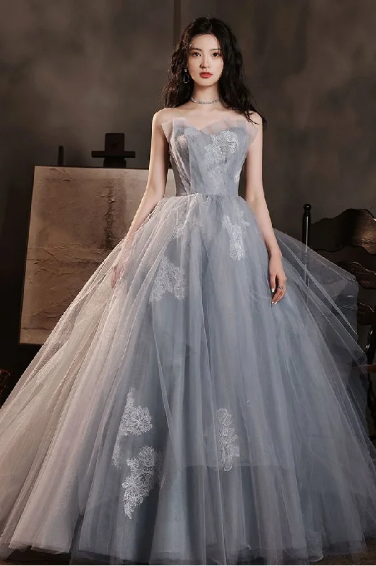 Best Price of the Season!GRAY TULLE LACE LONG PROM DRESS GRAY TULLE FORMAL DRESS cg19838 Best Price of the Season!GRAY TULLE LACE LONG PROM DRESS GRAY TULLE FORMAL DRESS cg19838