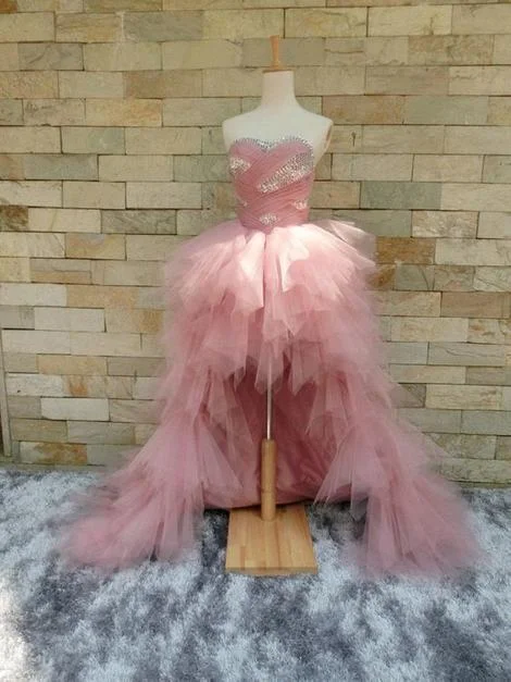 Don’t Wait – Shop Today!Hi-lo Tulle Prom Dress Strapless Pleated Beaded Prom Dress cg19784 Don’t Wait – Shop Today!Hi-lo Tulle Prom Dress Strapless Pleated Beaded Prom Dress cg19784