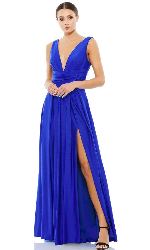Huge Price Cuts Await!Ieena Duggal 26578 - Plunging V-Neck Jersey Evening Gown