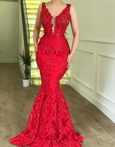 Upgrade for Less!Illusion V Neck Lace Mermaid Formal Occasion Dress Long Prom Dress   cg19849