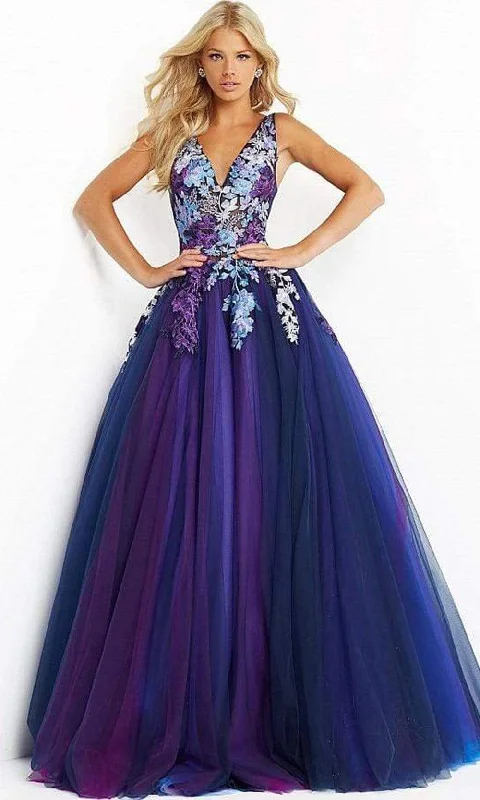 Special Offer – Act Fast!Jovani - 06807 Gradient Floral Embroidered A-line Gown