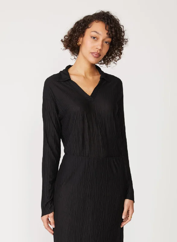 Buy More, Pay Less!Knit Plisse Midi Skirt in Black