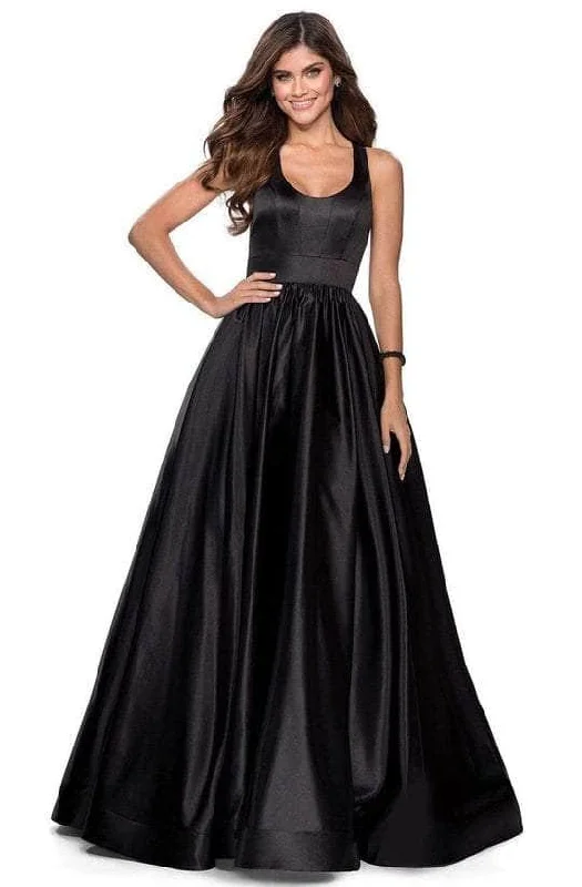 Your Wallet Will Thank You!La Femme - 28281 Low Scoop Neck Pleated Ballgown - 1 pc Black In Size 10 Available Your Wallet Will Thank You!La Femme - 28281 Low Scoop Neck Pleated Ballgown - 1 pc Black In Size 10 Available