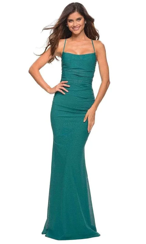 Stock Up and Save!La Femme - Square Neck Sheath Evening Dress 30493SC