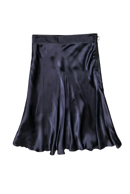 Get More for Less!Lanvin - Dark Gray Silk Flared Hem Midi Skirt Sz 10