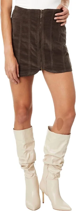 Huge Price Cuts Await!Layla Cord Mini Skirt In Espresso Bean