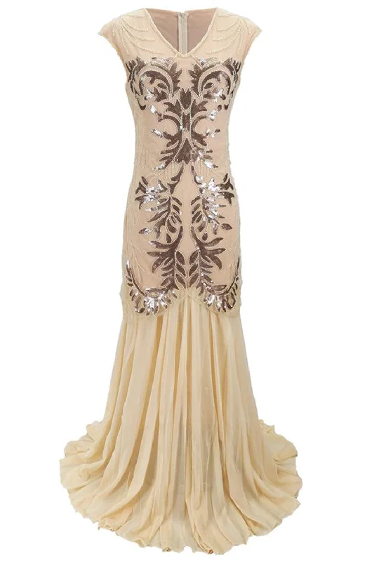Save Like Never Before!Long Sequin 1920s Gatsby Dress