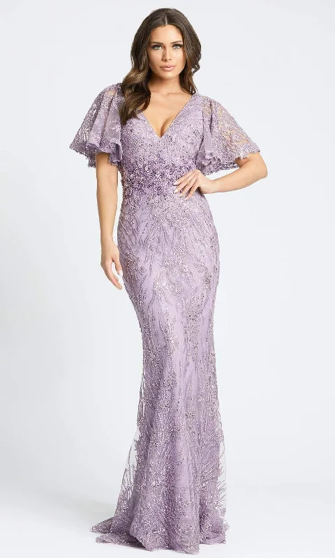 Get Ready to Save!Mac Duggal Evening - 67493D V-Neck Bell Sleeve Embroidered Simple Prom Gown Get Ready to Save!Mac Duggal Evening - 67493D V-Neck Bell Sleeve Embroidered Simple Prom Gown