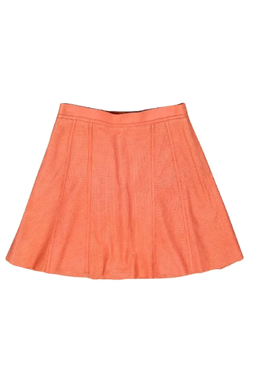 Shop Before It’s Gone!Marc by Marc Jacobs - Coral Textured Leather Flared Skirt Sz 0 Shop Before It’s Gone!Marc by Marc Jacobs - Coral Textured Leather Flared Skirt Sz 0
