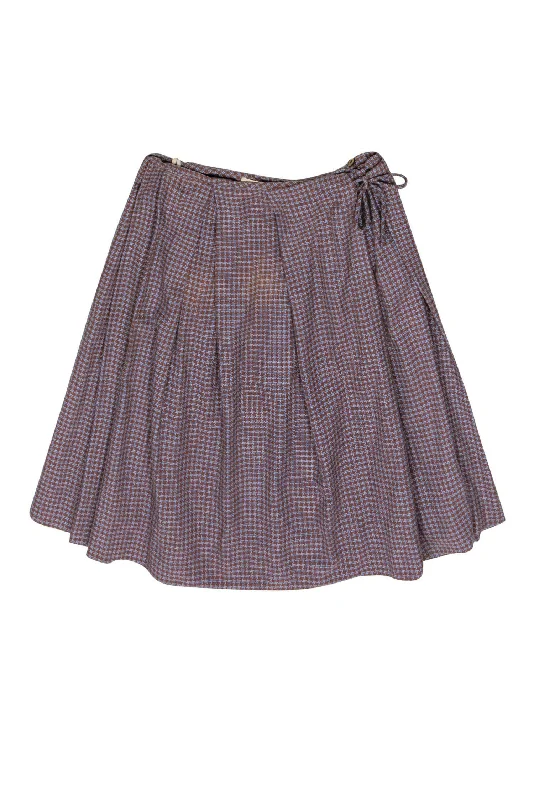 Grab Yours Before It’s Too Late!Marni - Brown & Blue Plaid Wrap A-Line Skirt Sz 2