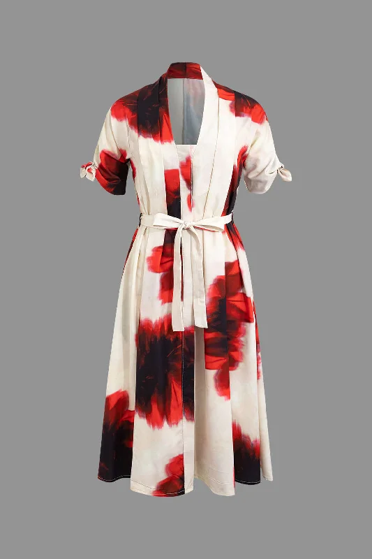 Act Fast – Limited Time Savings!Floral Print Shirt-style Midi Dress