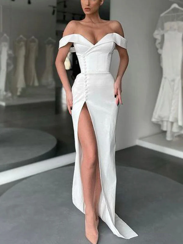 Limited Edition, Limited Price!Mermaid Off-the-Shoulder Off-White Popular Long Evening Elegant Prom Dresses PD173 Limited Edition, Limited Price!Mermaid Off-the-Shoulder Off-White Popular Long Evening Elegant Prom Dresses PD173