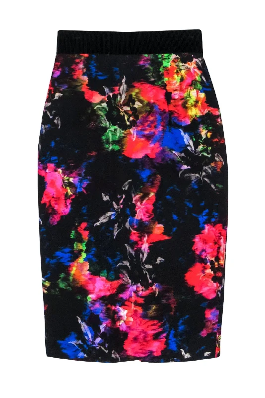 Every Deal is a Steal!Milly - Bright Warped Floral Pencil Skirt Sz 2