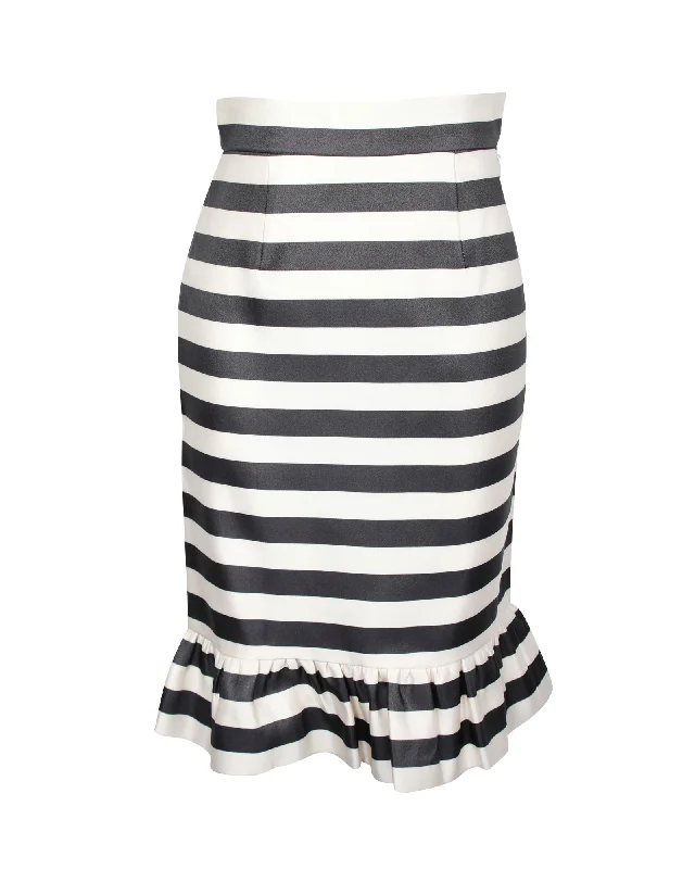 Time to Snag a Bargain!Mother Of Pearl Bella Jacquard Stripe Skirt in Black Silk