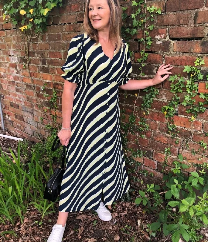 Mega Sale Happening Now!Navy Stripe Midi Dress