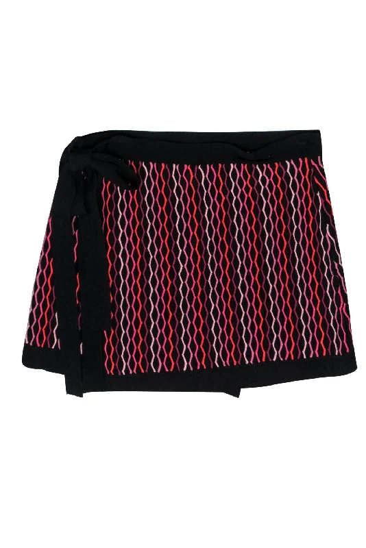 Mega Sale Happening Now!NBD - Black & Multicolored Textured Patterned Wrap Skirt Sz M