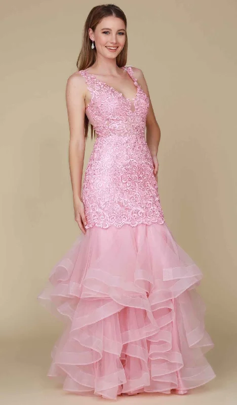 Your Discount is Waiting!Nox Anabel - A059 Beaded Lace Ruffled Mermaid Dress