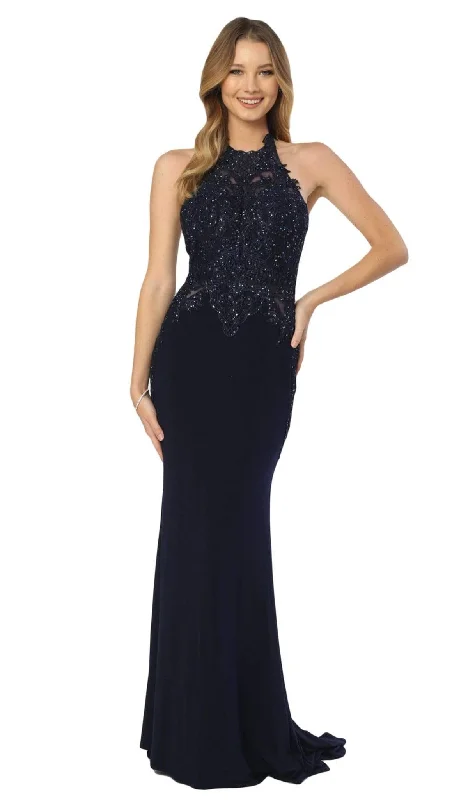 Shop More, Spend Less!Nox Anabel - A175 Applique Halter Neck Trumpet Dress
