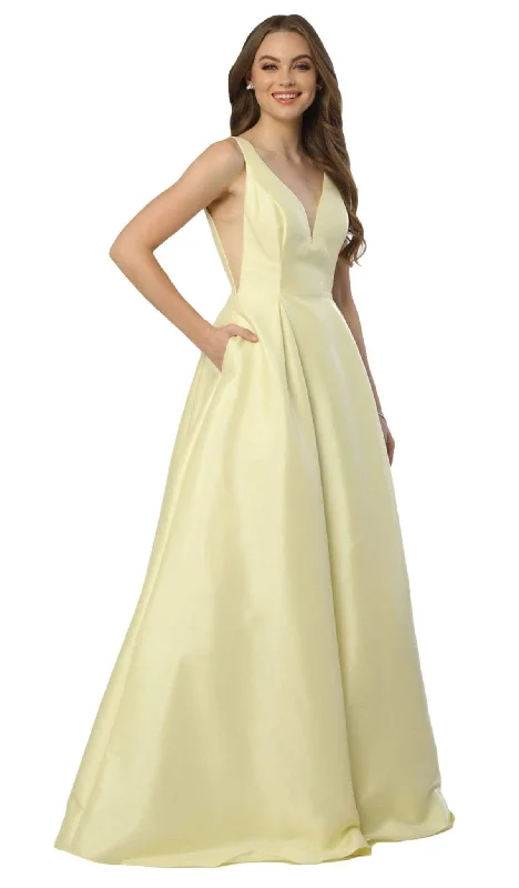 Best Deals Just for You!Nox Anabel - E156 Sleeveless Illusion Panel V Neck A-Line Gown Best Deals Just for You!Nox Anabel - E156 Sleeveless Illusion Panel V Neck A-Line Gown