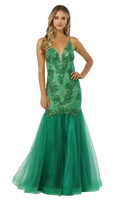 Don't Miss Out!Nox Anabel - E185 Sleeveless V Neck Beaded Lace Tulle Mermaid Gown