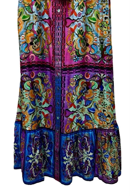 Stock Up and Save!Print Maxi Skirt In Blue Print