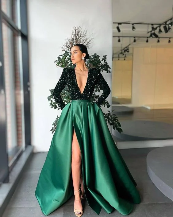 The Sale You’ve Been Waiting For!Prom Dresses V-Neck Split A-Line Women's Party Dress   cg19880