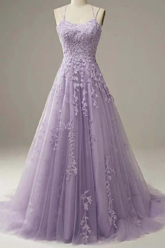 The Sale You’ve Been Waiting For!Purple lace long A line prom dress evening dress    cg19772