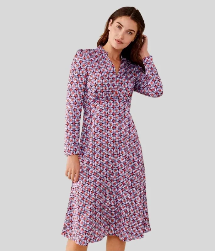Exclusive Deals Just for You!Purple & Red Geo Midi Dress