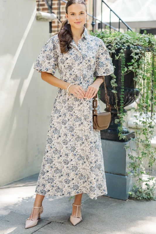 Don't Miss Out!Quality Time Cream Paisley Midi Dress