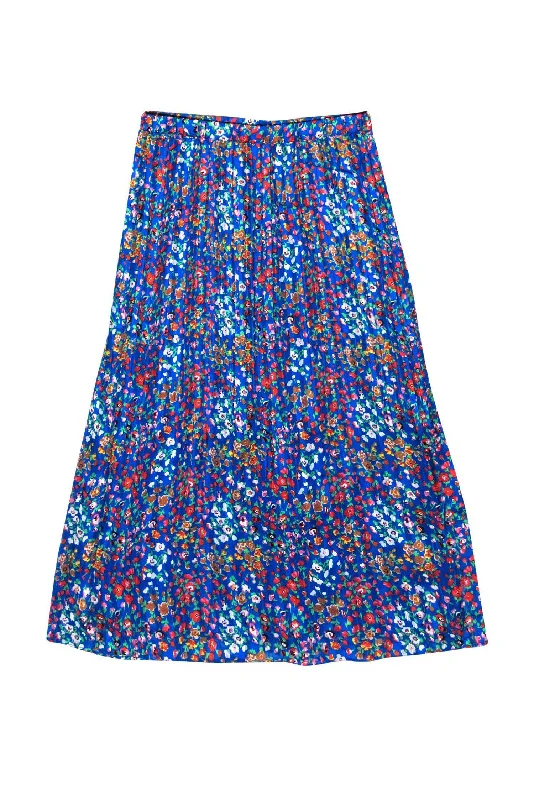 Flash Sale – Act Fast!Rachel Zoe - Blue & Multicolored Floral Print Pleated Maxi Skirt Sz S Flash Sale – Act Fast!Rachel Zoe - Blue & Multicolored Floral Print Pleated Maxi Skirt Sz S
