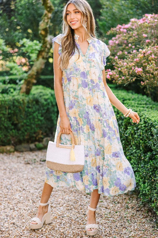 Only a Few Left – Order Now!Real Love Yellow Floral Midi Dress