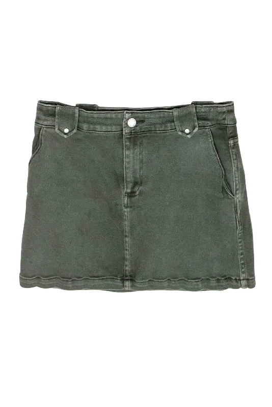 Limited Time Offer!Rebecca Minkoff - Olive Green Denim Miniskirt Sz 26