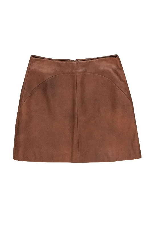 Enjoy Huge Discounts Now!Reiss - Brown Leather Miniskirt Sz 6