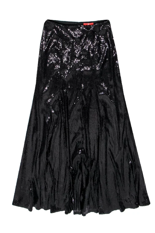 Hurry! While Supplies Last!Rena Lange - Black Sequin Maxi Skirt Sz 12