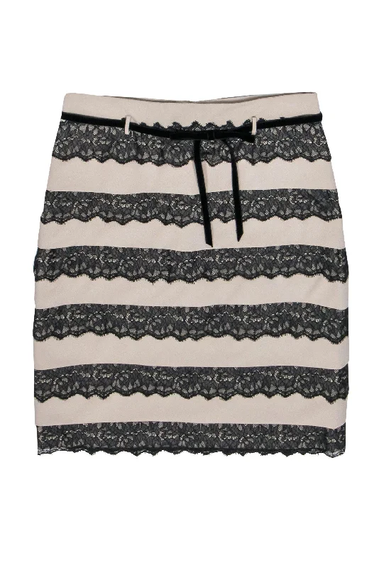Limited Deals, Unlimited Savings!Robert Rodriguez - Gray & Black Lace Striped Skirt w/ Velvet Bow Sz 8 Limited Deals, Unlimited Savings!Robert Rodriguez - Gray & Black Lace Striped Skirt w/ Velvet Bow Sz 8
