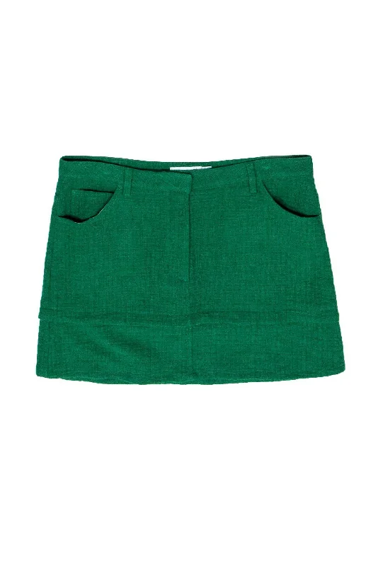 Get Ready to Save!See by Chloe - Green Cotton Blend Textured Miniskirt Sz 10