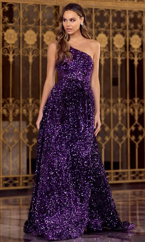 Best Offers of the Month!Sherri Hill 55092 - One Sleeve A-line Plus Size Prom Gown