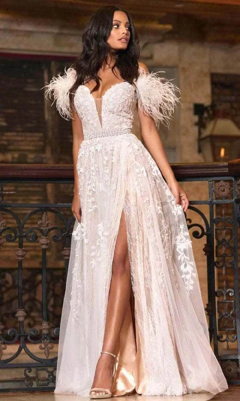 Shop Now and Save!Sherri Hill 55180 - Off-Shoulder A-line Long Dress