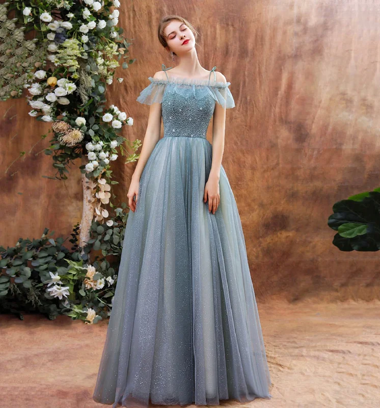 Mega Sale Happening Now!SHINY TULLE BEADS LONG PROM DRESS BLUE EVENING DRESS cg19810 Mega Sale Happening Now!SHINY TULLE BEADS LONG PROM DRESS BLUE EVENING DRESS cg19810