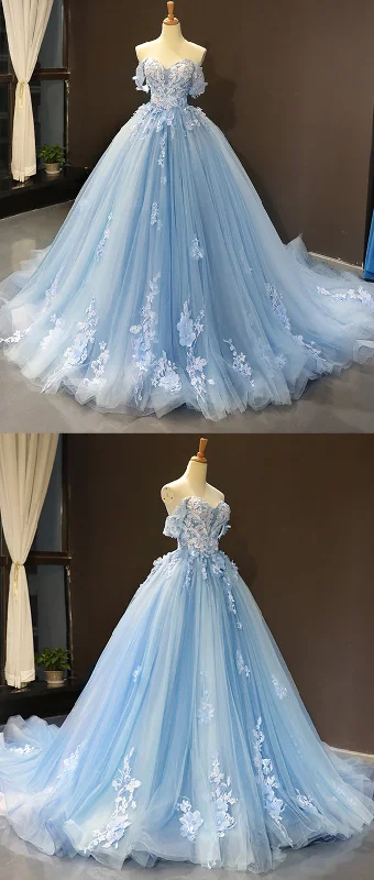 Seasonal Sale – Shop Now!Sky Blue Tulle Off Shoulder Sweetheart Neck Long Lace Applique Senior Prom Dress, Evening Dress cg19798 Seasonal Sale – Shop Now!Sky Blue Tulle Off Shoulder Sweetheart Neck Long Lace Applique Senior Prom Dress, Evening Dress cg19798