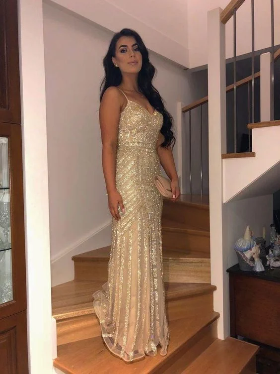 Hot Deals You Can’t Resist!Spaghetti Straps Mermaid Tulle Prom Dresses with Sequins cg19807 Hot Deals You Can’t Resist!Spaghetti Straps Mermaid Tulle Prom Dresses with Sequins cg19807