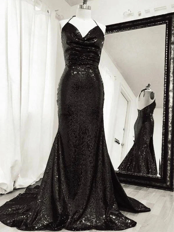 Only a Few Left – Order Now!Sparkly Black Sequin Mermaid Straps Long Modest Elegant Prom Dresses PD163 Only a Few Left – Order Now!Sparkly Black Sequin Mermaid Straps Long Modest Elegant Prom Dresses PD163