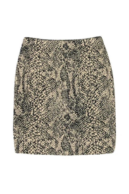 Get the Best for Less!St. John - Beige & Black Snakeskin Print Knit Pencil Skirt Sz 4