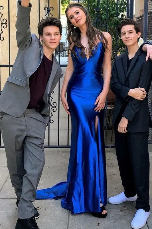 Save Money, Shop Happy!Sweetheart Royal Blue Evening Dress with Slit Side