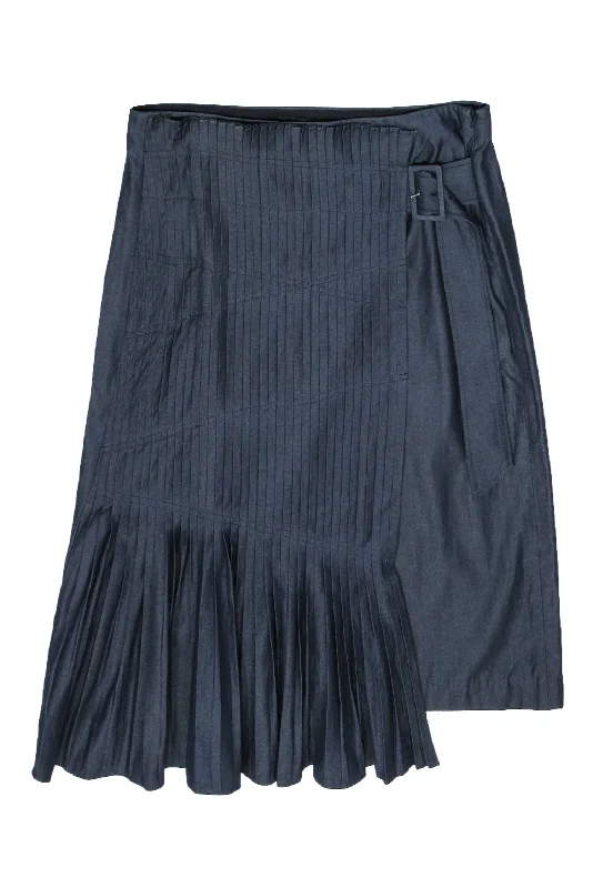 One Day Only – Huge Savings!Tibi - Chambray Pleated Midi Skirt w/ Belt Sz 8