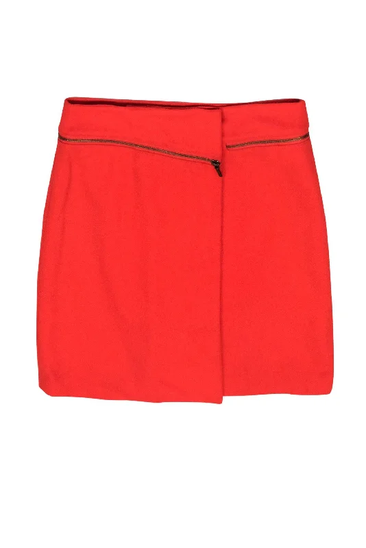 Exclusive Savings This Week!Tory Burch - Orange Wool Faux Wrap Skirt w/ Zipper Design Sz 4 Exclusive Savings This Week!Tory Burch - Orange Wool Faux Wrap Skirt w/ Zipper Design Sz 4