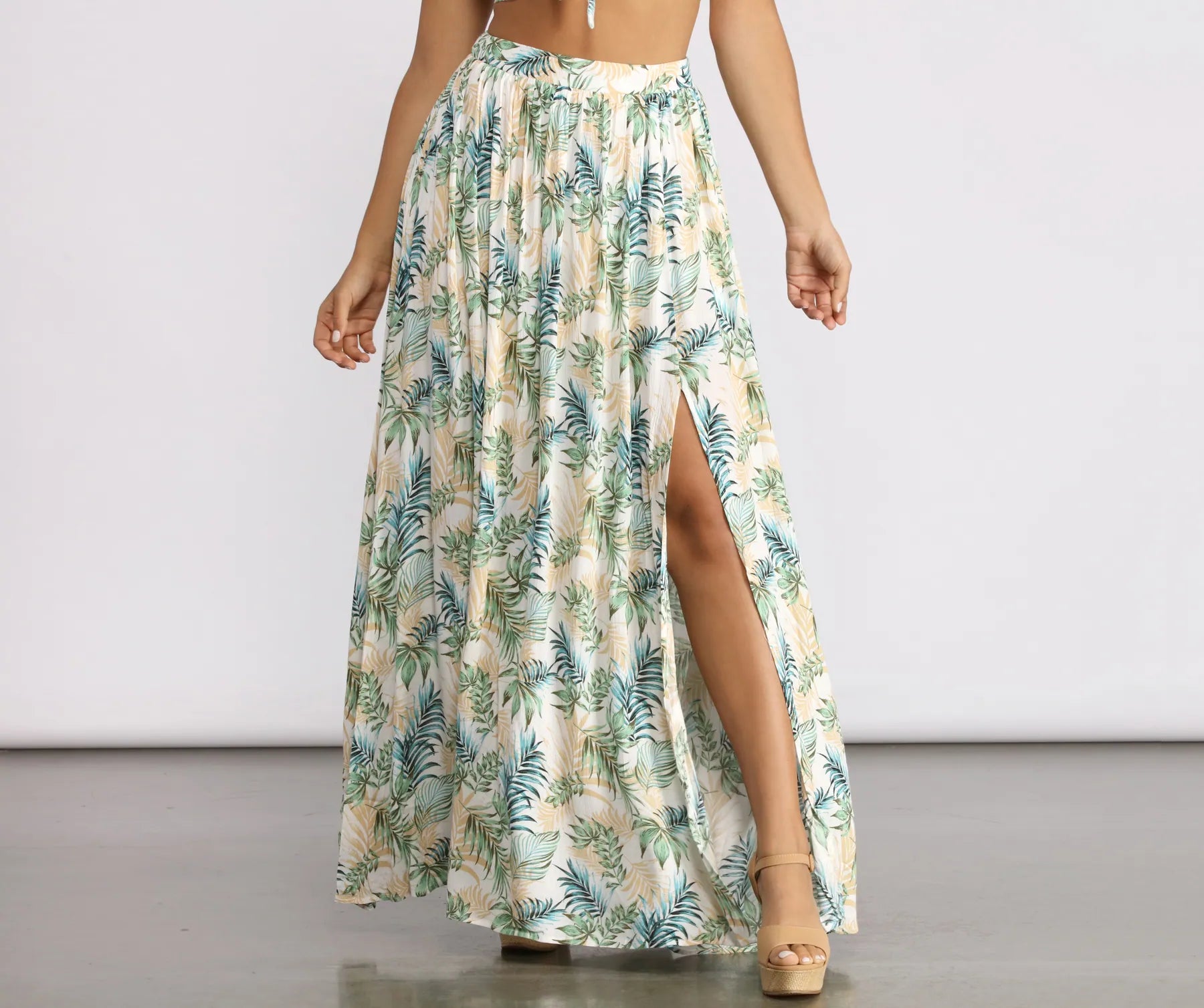 Today Only – Don’t Miss It!Tropical Babe High Slit Maxi Skirt